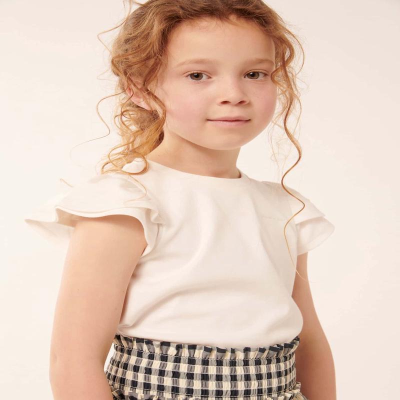 Bijou Embroidered Girls T-Shirt - White Cloud