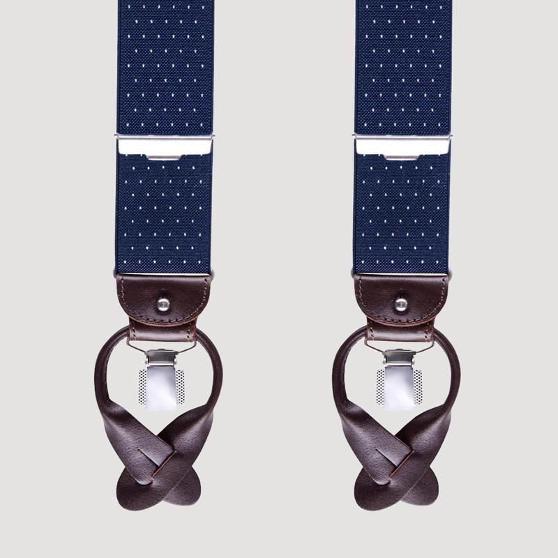 Bretels pindot donkerblauw
