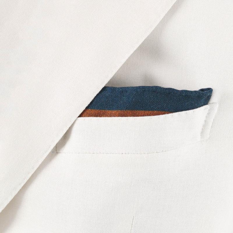 Pochet blauw bruin wol