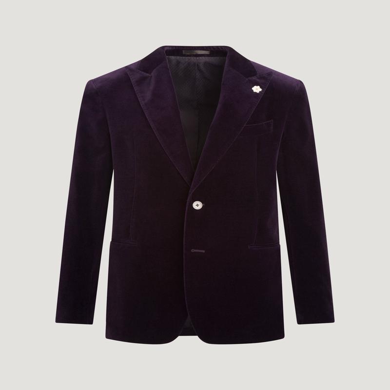 Dinner jacket velvet stretch paars