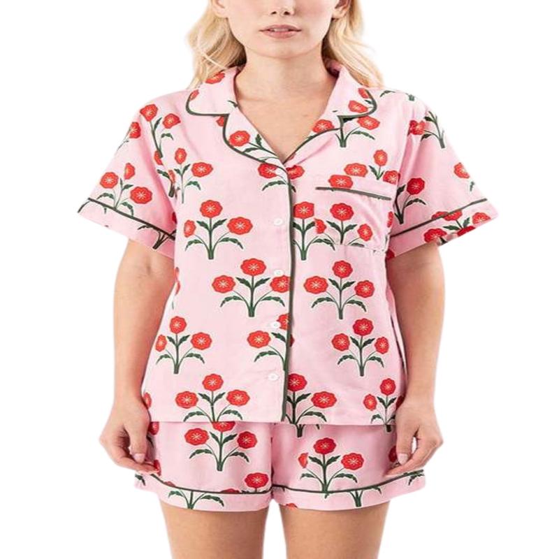 Poinsettias Shorts Set