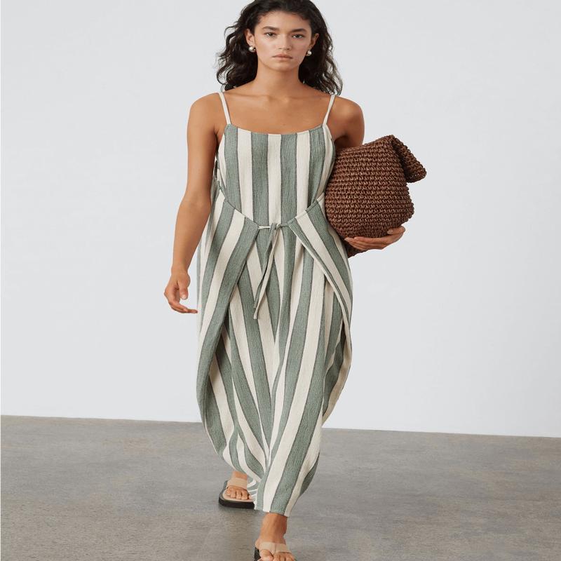 Eucalyptus Stripe Organic Cotton Dress