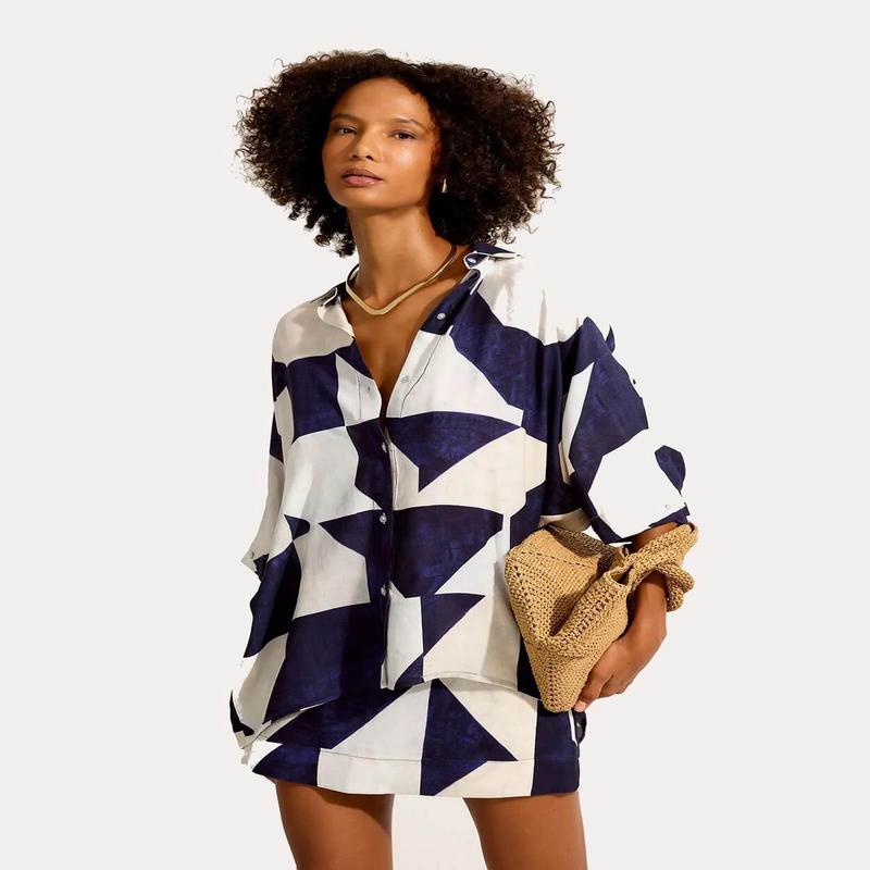 Oversized Cut Shirt Abstract