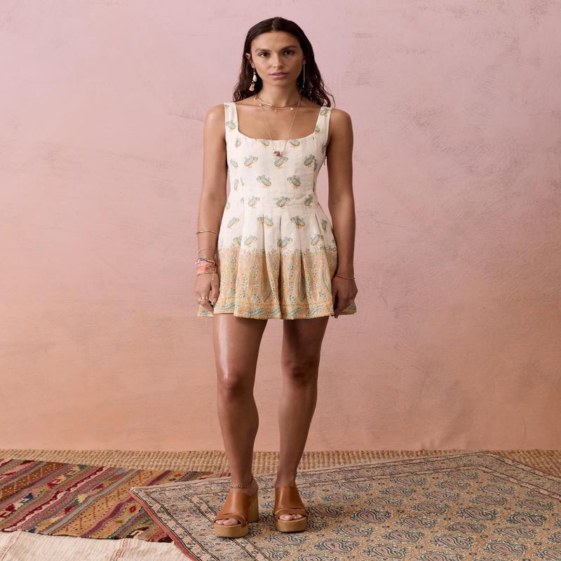 Jardin Bodice Mini Dress in Cream