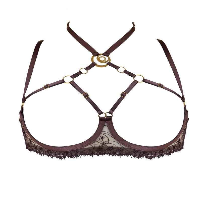 Selene Ouvert Wire Bra in Plum