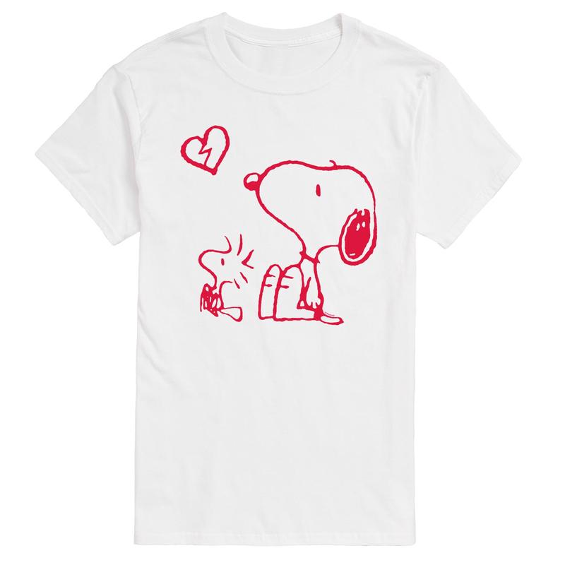 Peanuts - Snoopy Woodstock Broken Heart - Men\'s Short Sleeve Graphic T-Shirt