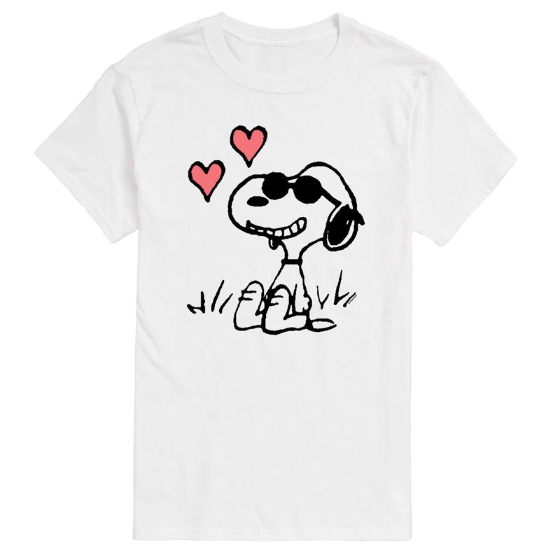 Peanuts - Joe Cool Sitting Hearts - Men\'s Short Sleeve Graphic T-Shirt