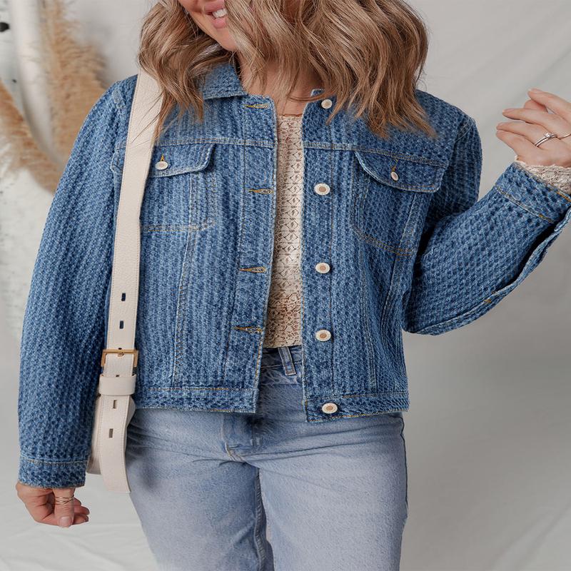Threaded Pear Rosalyn Flap Textured Down Jacket