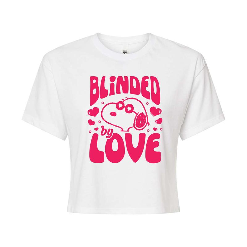 Peanuts - Cool Joe Blinded By Love - Juniors Cropped Graphic T-Shirt