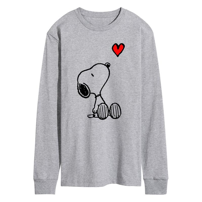 Peanuts - Snoopy Red Heart - Men\'s Long Sleeve Graphic T-Shirt