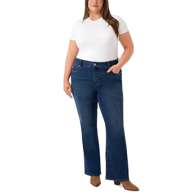 Seven7 Women\'s Plus Tummyless Bootcut Jean