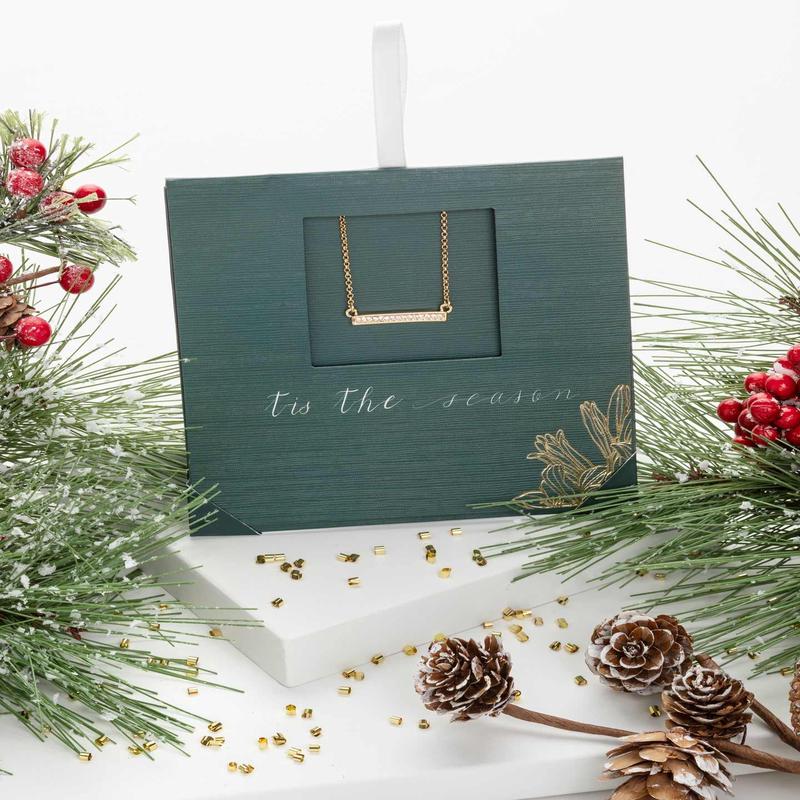 Gold Bar Necklace  Made with Swarovski Crystals by callura