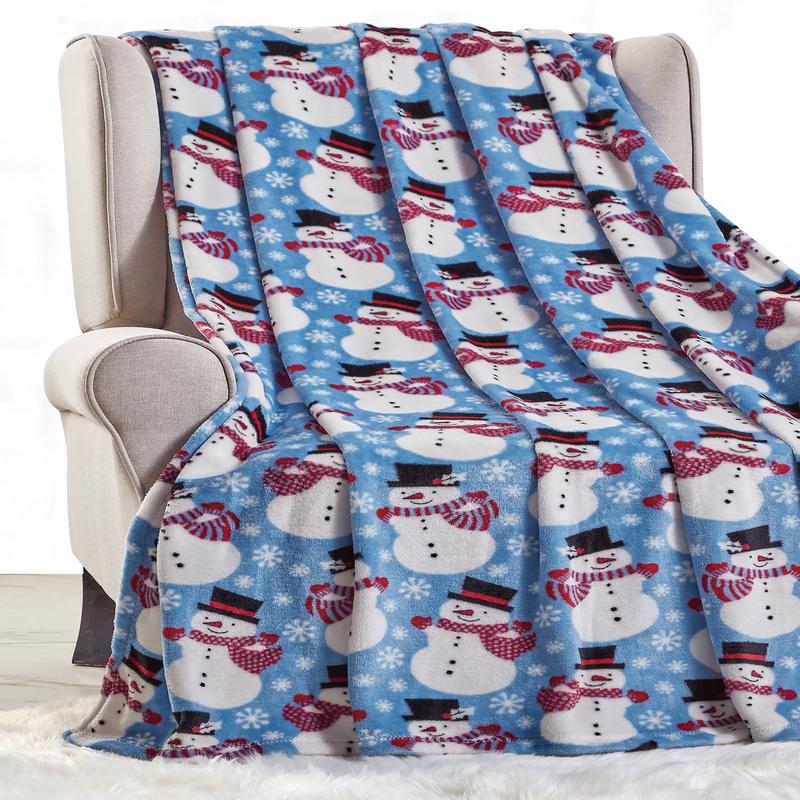 Noble House Big Blue snowman Throw
