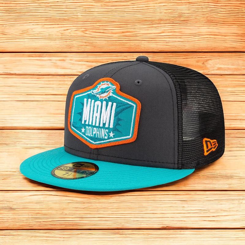 Men\'s New Era NFL Authentic 2021 Draft 59Fifty Fitted - Miami Dolphins