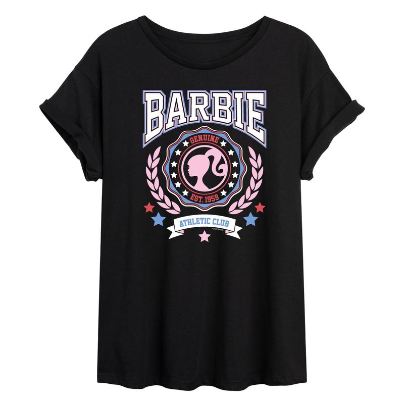 Barbie - Americana Collegiate - Juniors Oversized Graphic T-Shirt
