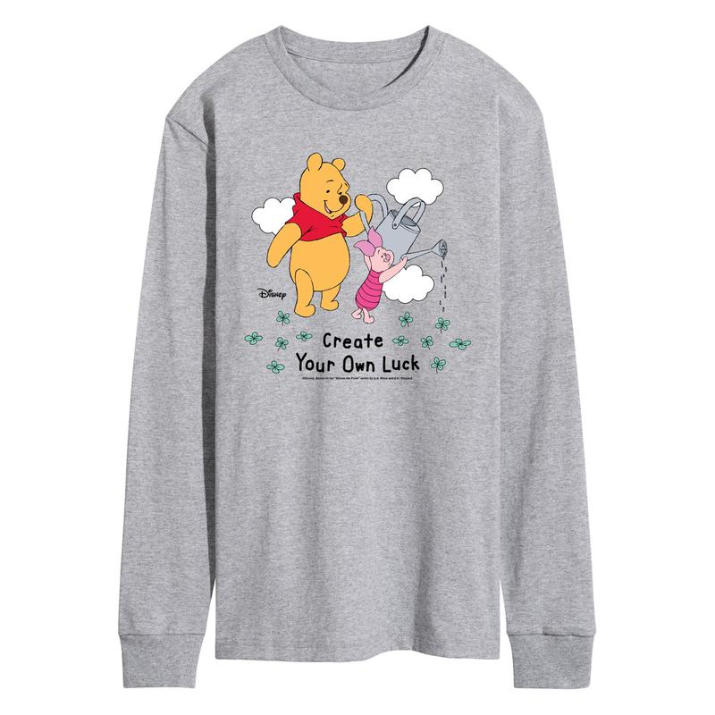 Winnie the Pooh - Create Own Luck - Men\'s Long Sleeve Graphic T-Shirt
