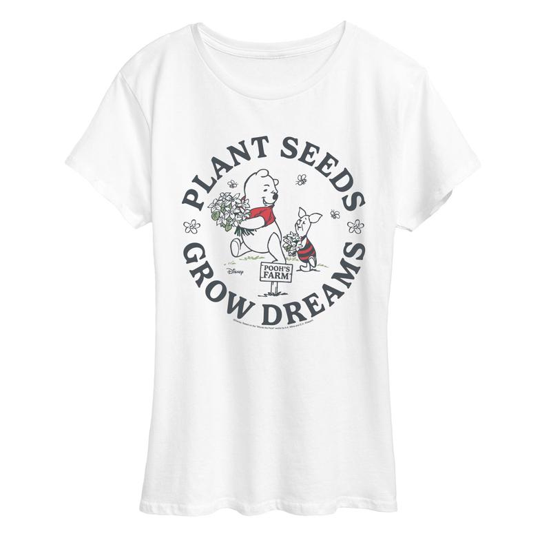 Winnie the Pooh - Plant Seeds Grow Dreams - Women\'s Short Sleeve Graphic T-Shirt