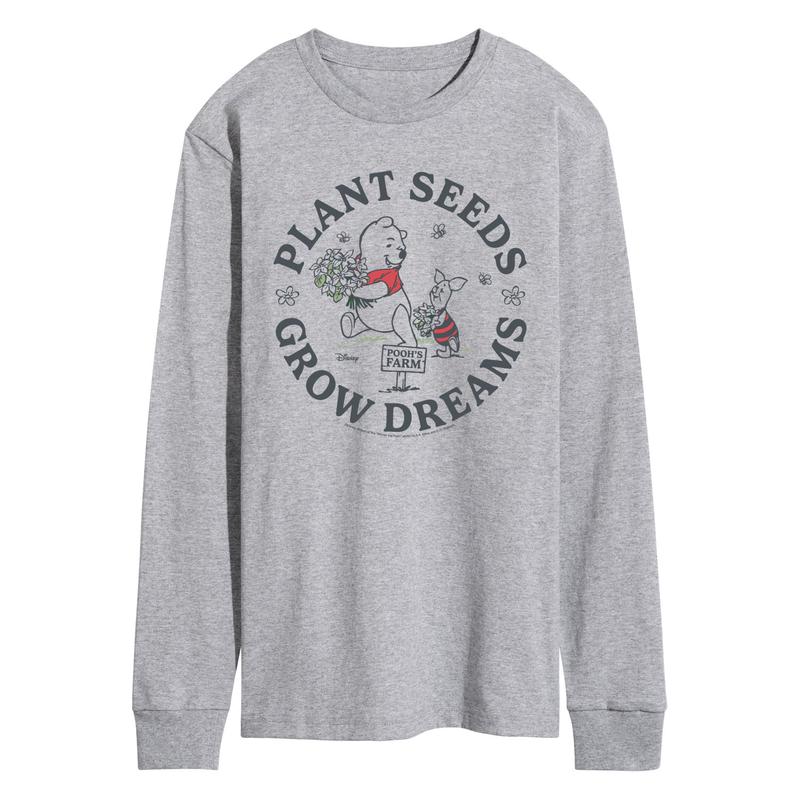 Winnie the Pooh - Plant Seeds Grow Dreams - Men\'s Long Sleeve Graphic T-Shirt