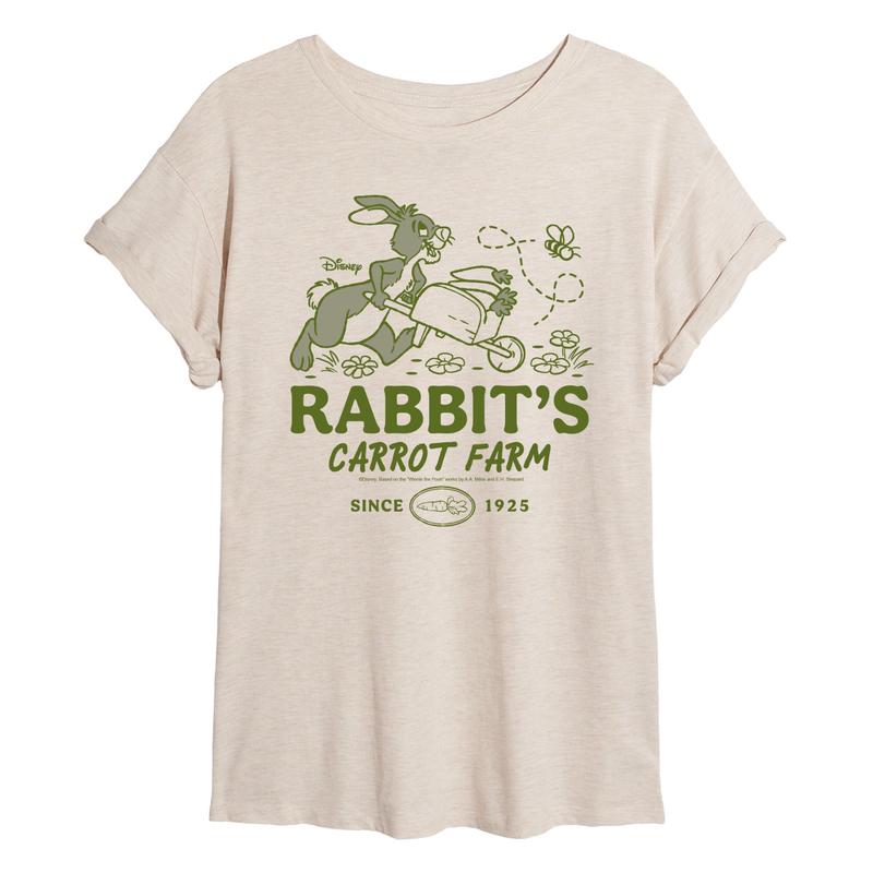 Winnie the Pooh - Rabbit\'s Carrot Farm - Juniors Oversized Graphic T-Shirt