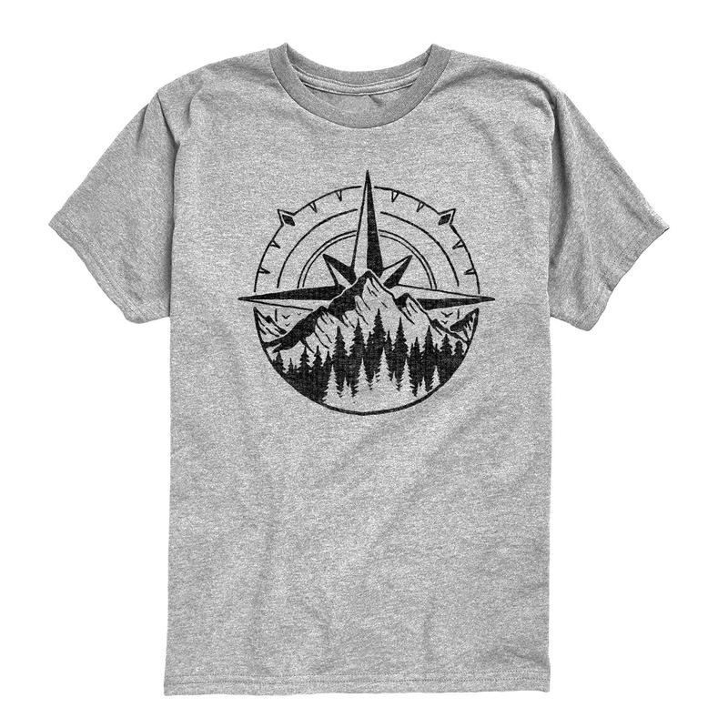 Instant Message - Compass Nature Scene - Youth Short Sleeve Graphic T-Shirt