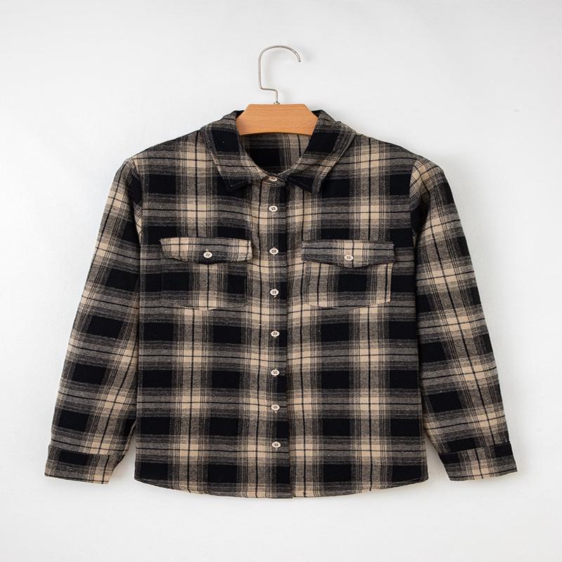 Threaded Pear Meredith Double Flap Brushed Shacket