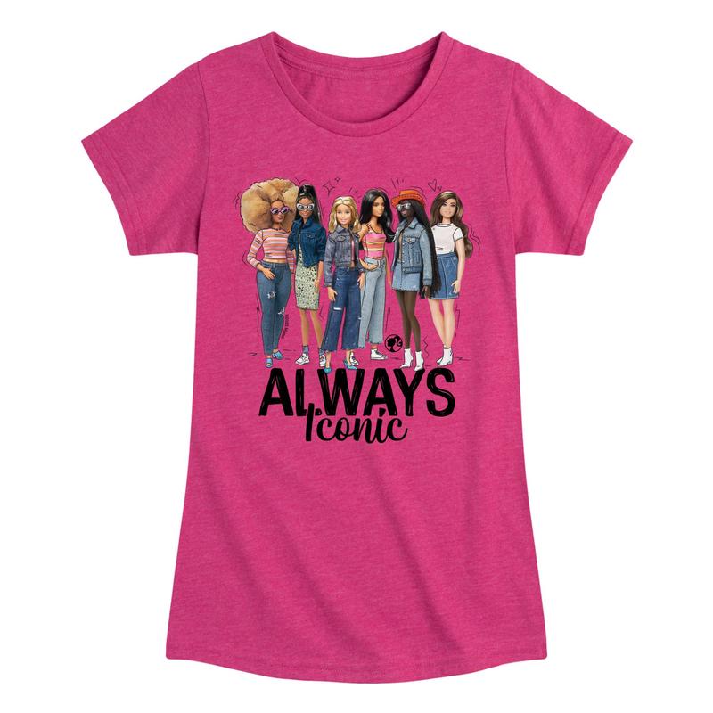 Barbie - Always Iconic - Girls Fitted Short Sleeve Graphic T-Shirt