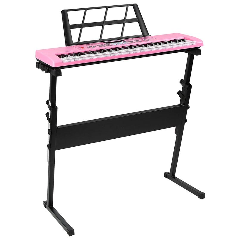 Fresh Fab Finds 61 Keys Digital Music Electronic Keyboard Electric Musical Piano Instrument Kids Learning Keyboard w/ Stand Microphone For Beginners
