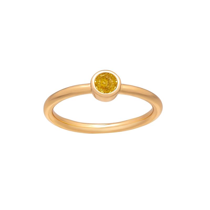 callura Goldtone CZ Birthstone Stackable Solitaire Ring  November Citrine