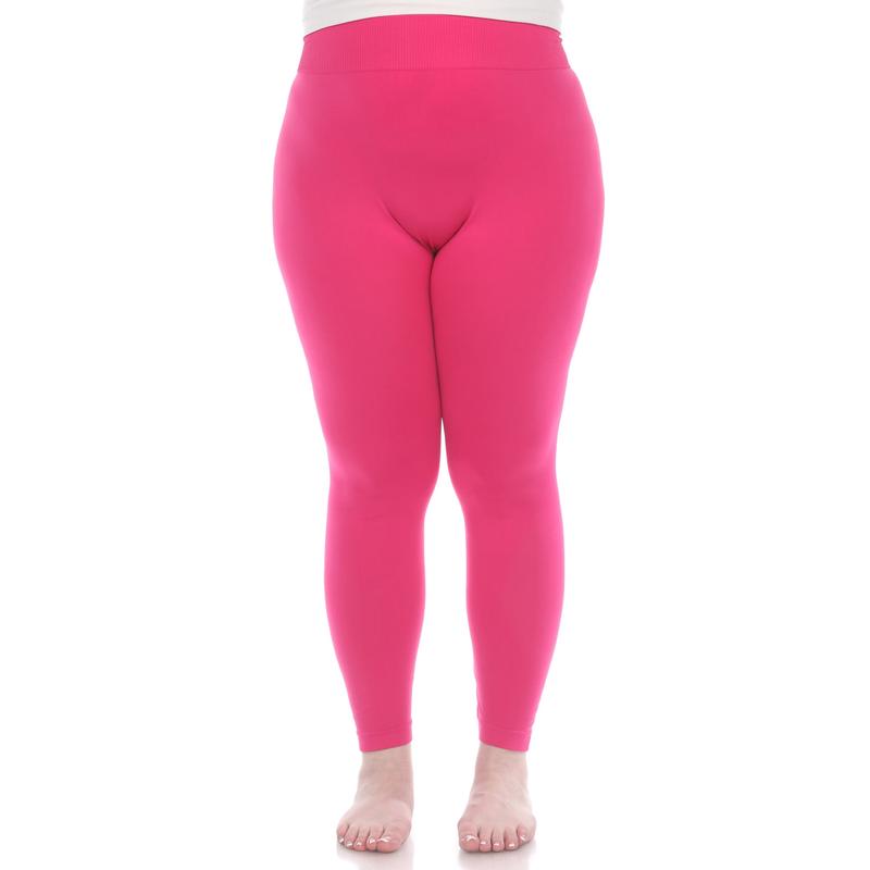 White Mark Plus Size Solid Leggings