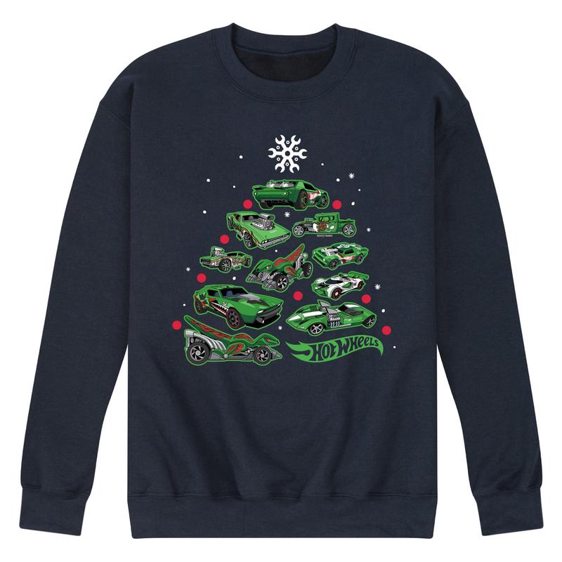 Hot Wheels - Car Tree - Men\'s Long Sleeve Crew Fleece Sweatshirt