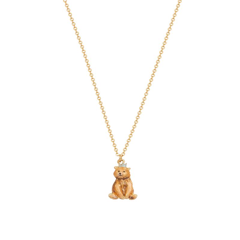 Gold Party Bear Necklace