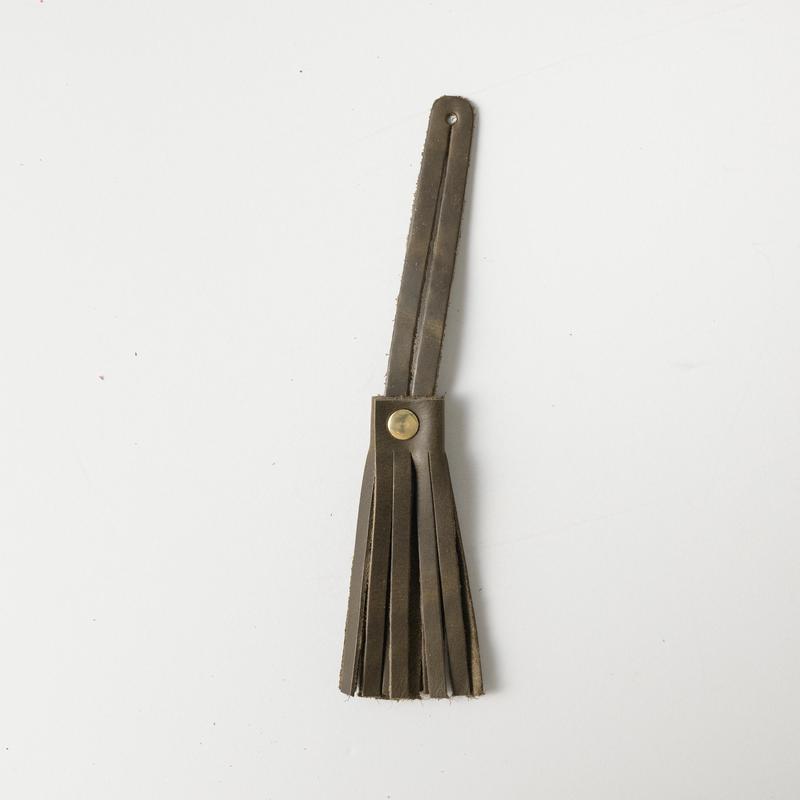 Forest Green Leather Tassel